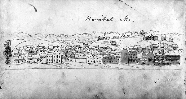 MISSOURI: HANNIBAL, 1823. Sketch, 1823, by Henry Lewis