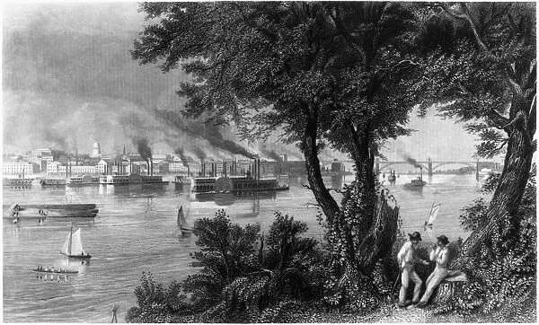 MISSOURI: ST. LOUIS. View of St. Louis, Missouri. Line engraving, American, c1872