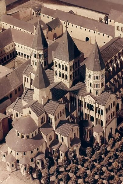MONASTERY OF CLUNY. Reconstruction of Romanesque third abbey church of St Peter