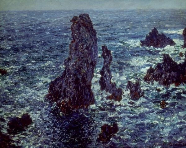 MONET: BEL ├ÄLE, 1886. Cliffs at Belle-├Äle. Oil on canvas by Claude Monet, 1886