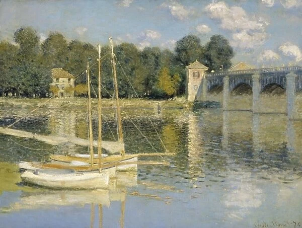 MONET: THE BRIDGE, 1874. The Bridge at Argenteuil. Oil on canvas, Claude Monet, 1874