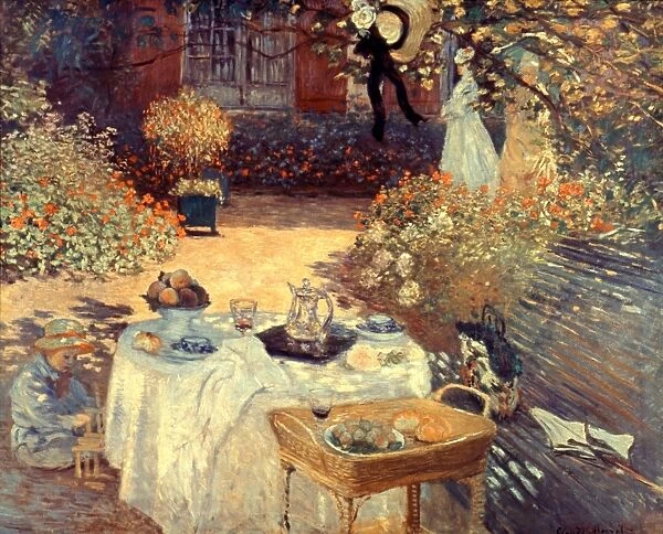 MONET: LUNCHEON, c1873. The Luncheon. Oil on canvas by Claude Monet, c1873