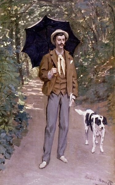 MONET: MAN WITH UMBRELLA. Claude Monet: Man with Umbrella. Oil on canvas. 1867