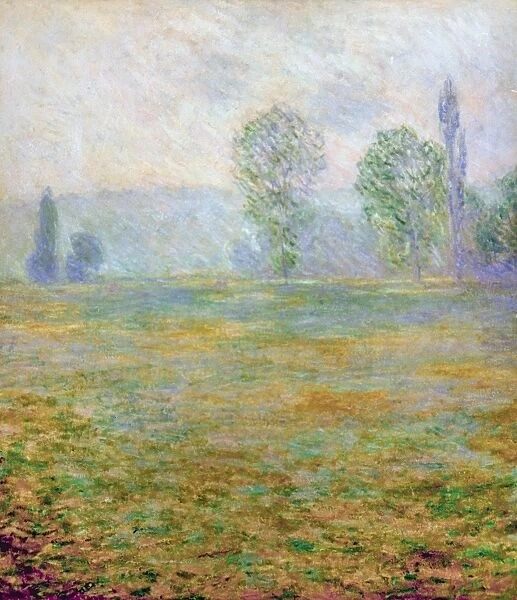 MONET: MEADOWS AT GIVERNY. Meadows at Giverny. Oil on canvas by Claude Monet, 1888