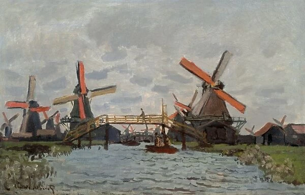 MONET: MILLS, 1871. Mills at Westzijderveld near Zaandam. Oil on canvas, Claude Monet