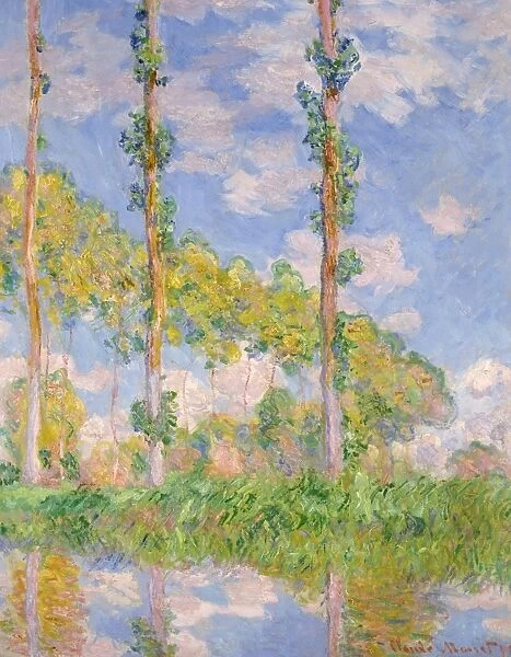 MONET: POPLARS IN THE SUN. Oil on canvas, Claude Monet, 1891