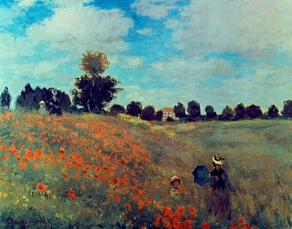 MONET: POPPIES, 1873. Claude Monet: Les coquelicots. Canvas, 1873