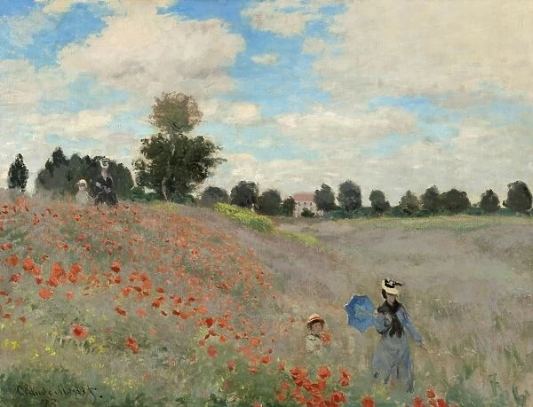 MONET: POPPIES, 1873. Coquelicots, La promenade (Poppies). Oil on canvas, Claude Monet
