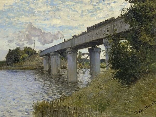 MONET: RAILROAD BRIDGE. The Railroad Bridge at Argenteuil. Oil on canvas, Claude Monet