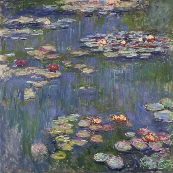 MONET: WATER LILIES, 1916. Oil on canvas, Claude Monet, 1916