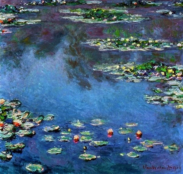 MONET: WATERLILIES, 1906. Claude Monet: Water Lilies. Oil on canvas, 1906
