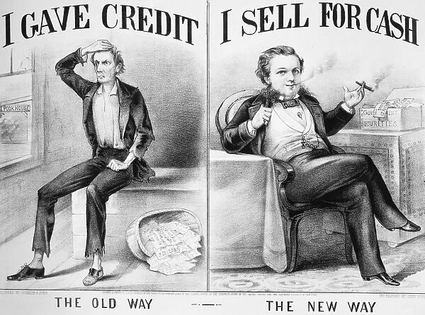 MONEY LENDING, 1870. I Gave Credit  /  I Sell for Cash