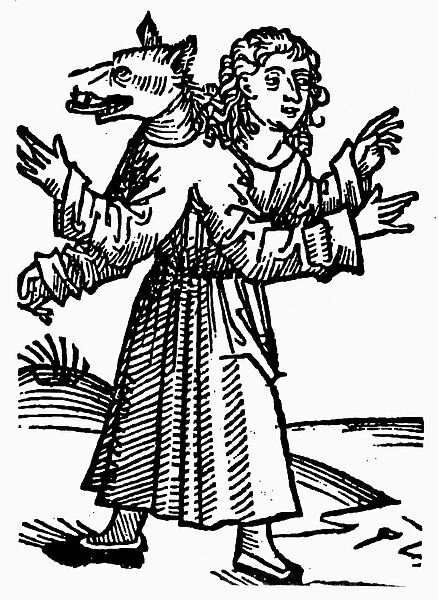 MONSTER, 1493. Part-wolf, part-human monster. Woodcut from the Nuremberg Chronicle