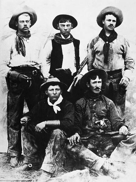 MONTANA COWBOYS. Late 19th century photograph