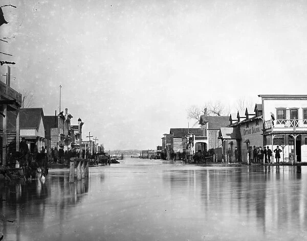 MONTANA: FLOOD, 1881. Flooding in Miles City, Montana. Photograph by L. A. Huffman, 1881