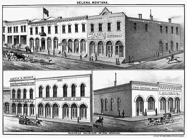 MONTANA: HELENA, 1883. Business buildings in Helena, Montana. Lithograph, 1883