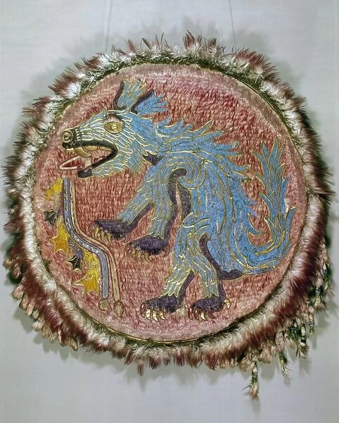 MONTEZUMA II: SHIELD. Shield decorated with feathers which belonged to the Aztec emperor, Montezuma II (c1480-1520)