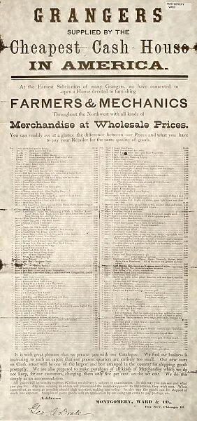 MONTGOMERY WARD, 1889-90. Page from the Montgomery Ward Catalog #46, featuring farm tools