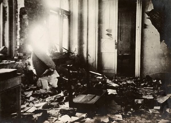 MOSCOW, c1917. The interior of a destroyed building, damaged by the fighting associated