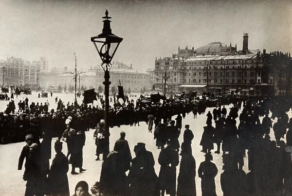 MOSCOW, c1917. A parade honoring those who died in during the Russian Revolution in Moscow