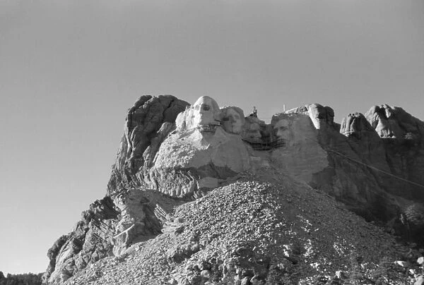 MOUNT RUSHMORE, c1936. View of the construction of Mount Rushmore in South Dakota