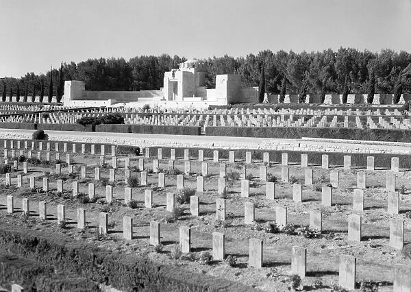 MOUNT SCOPUS: CEMETERY. Christian military cemetery on Mount Scopus, near Jerusalem