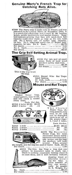 MOUSE AND RAT TRAPS, 1895. From an American mail-order catalogue, 1895