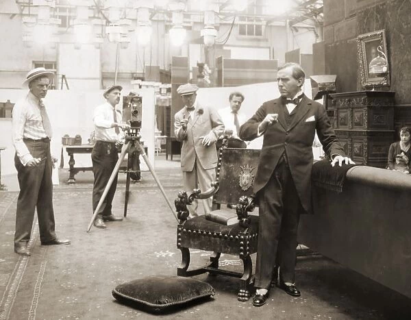 MOVIE MAKING, 1916. Actor Edward Hugh Sothern being directed by Fred Thomson for