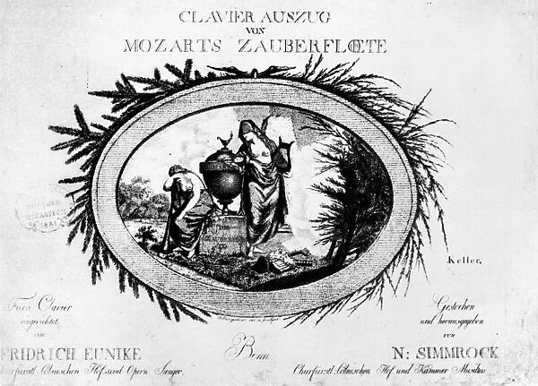 MOZART: MAGIC FLUTE, 1793. Title page of Wolfgang Amadeus Mozarts score of The Magic Flute