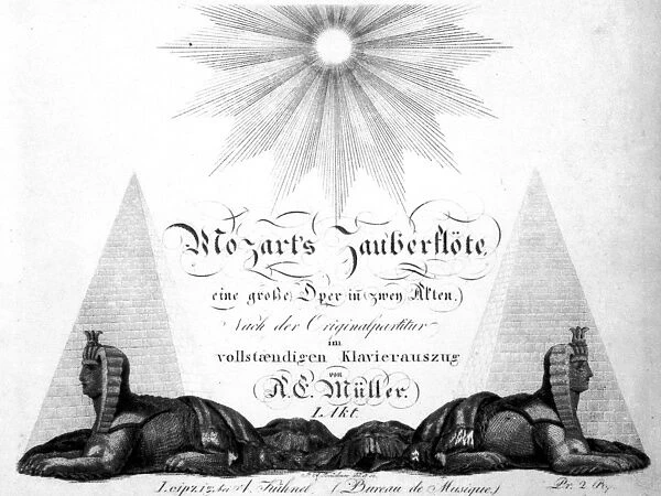MOZART: MAGIC FLUTE. Title page of the vocal score of The Magic Flute, published