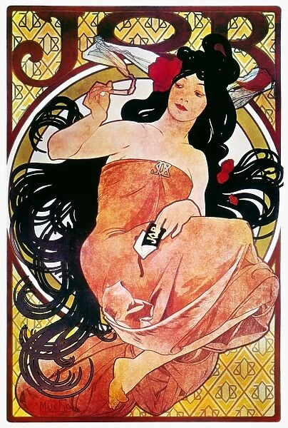 MUCHA: CIGARETTE PAPERS. French lithograph advertising poster, c1897, by Alphonse