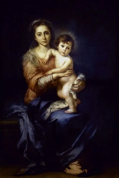 MURILLO: MADONNA. Madonna and Child. Canvas, c1650, by Bartolome Murillo