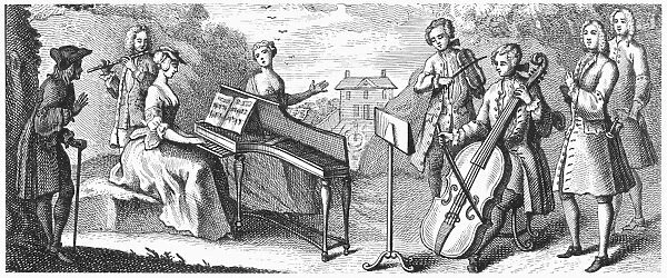 MUSICIANS, 1773. Line engraving, English, 1773