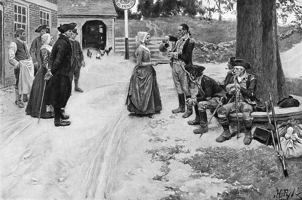 Mustered out: a rest on the way home for Continental Army soldiers during the American Revolution. Illustration by Howard Pyle, 1896