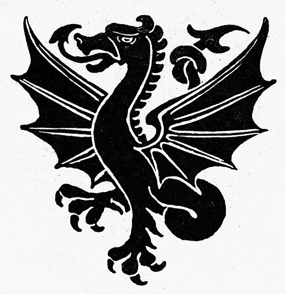 MYTHOLOGY: WYVERN. The wyvern, a two-legged dragon of medieval mythology, symbol of vigilance