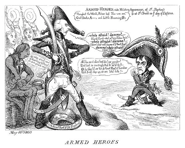 NAPOLEON I (1769-1821). Emperor of the French, 1804-1814. Armed Heroes. Cartoon etching