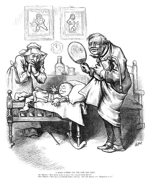 NAST: ELECTION, 1876. A Hard Summer for the Soft Rag Baby. Cartoon by Thomas Nast