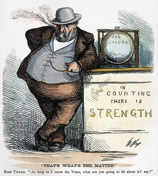 NAST: TWEED CORRUPTION. An 1871 Thomas Nast cartoon attacking Boss Tweed, leader