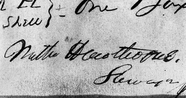 NATHANIEL HAWTHORNE (1804-1864). American writer. Undated signature