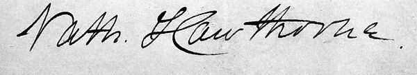 NATHANIEL HAWTHORNE (1804-1864). American writer. Undated signature