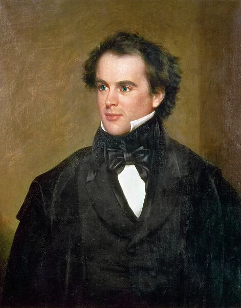 NATHANIEL HAWTHORNE (1804-1864). American writer. Oil painting by Charles Osgood, 1840