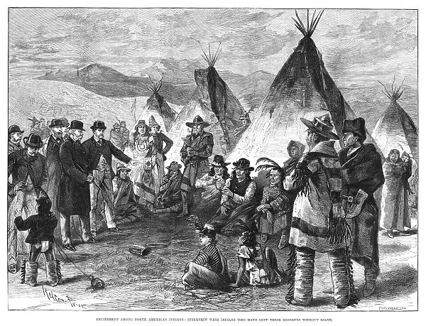 NATIVE AMERICANS, 1890. Excitement among North American Indians: Interview with