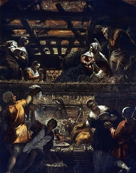 NATIVITY AND ADORATION. The Nativity and Adoration of the Shepherds. By Jacopo Tintoretto