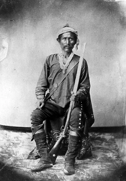 NAVAJO CHIEF, c1870. Barboncito, chief of the Navajo Native Americans in New Mexico