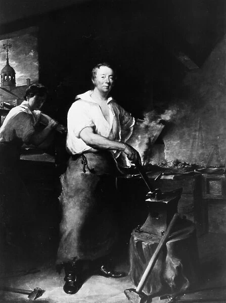 NEAGLE: BLACKSMITH, 1829. Pat Lyon at the Forge. Oil on canvas by John Neagle, 1829
