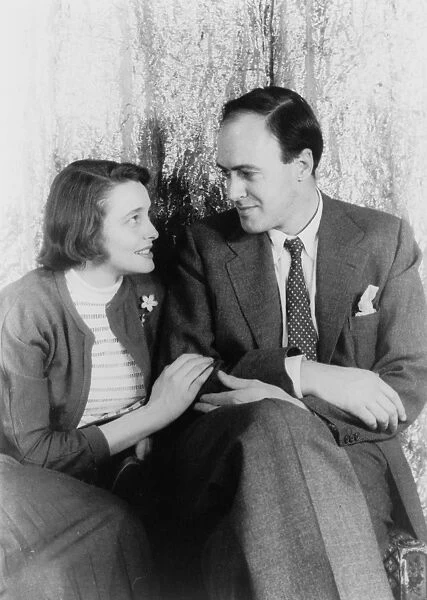 NEAL AND DAHL, 1954. British writer Roald Dahl with his wife, American actress Patricia Neal. Photograph by Carl Van Vechten, 20 April 1954