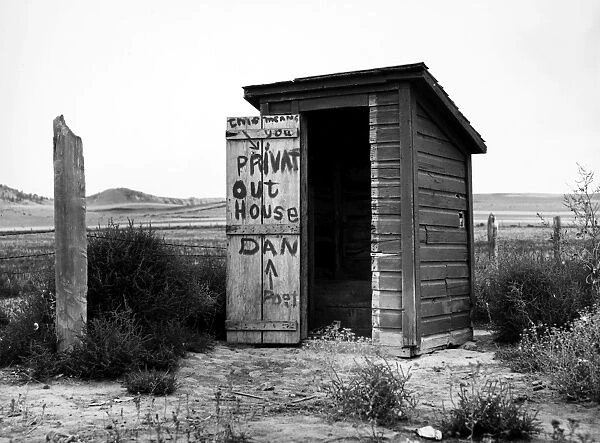 NEBRASKA: OUTHOUSE, 1939. Outhouse at Dawes County, Nebraska, photographed in 1939