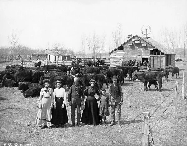 NEBRASKA: SETTLERS, 1901. Mose Smith and his family on their ranch near Anselmo