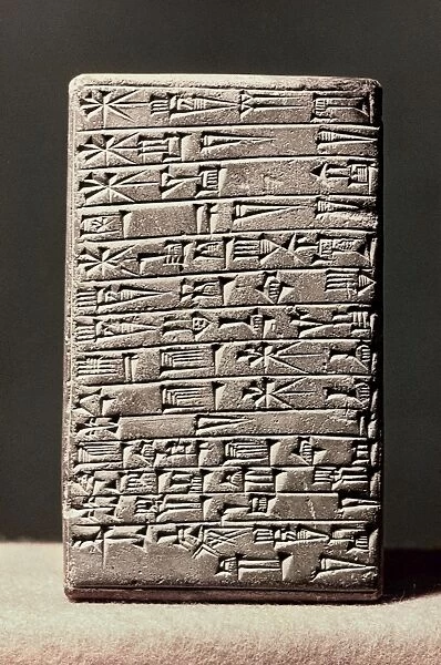 NEO-BABYLONIAN CLAY TABLET. Tablet documenting the prices of various commodities, 6th century B. C
