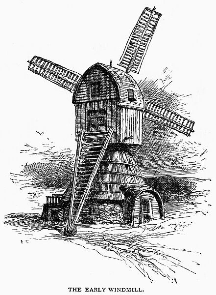 NEW AMSTERDAM: WINDMILL. A windmill in New Amsterdam, c1630s